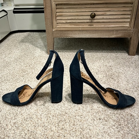 Sam Edelman Yaro / Daniella Denim Block Heel Sandal Navy Size 7 - Picture 4 of 7